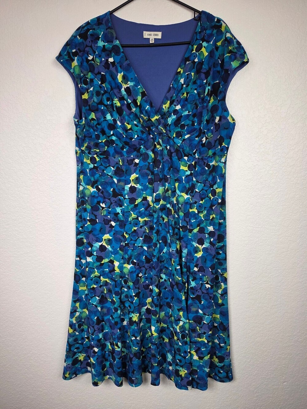 Jones Studio Women's Blue Floral Print Dress Size 18W